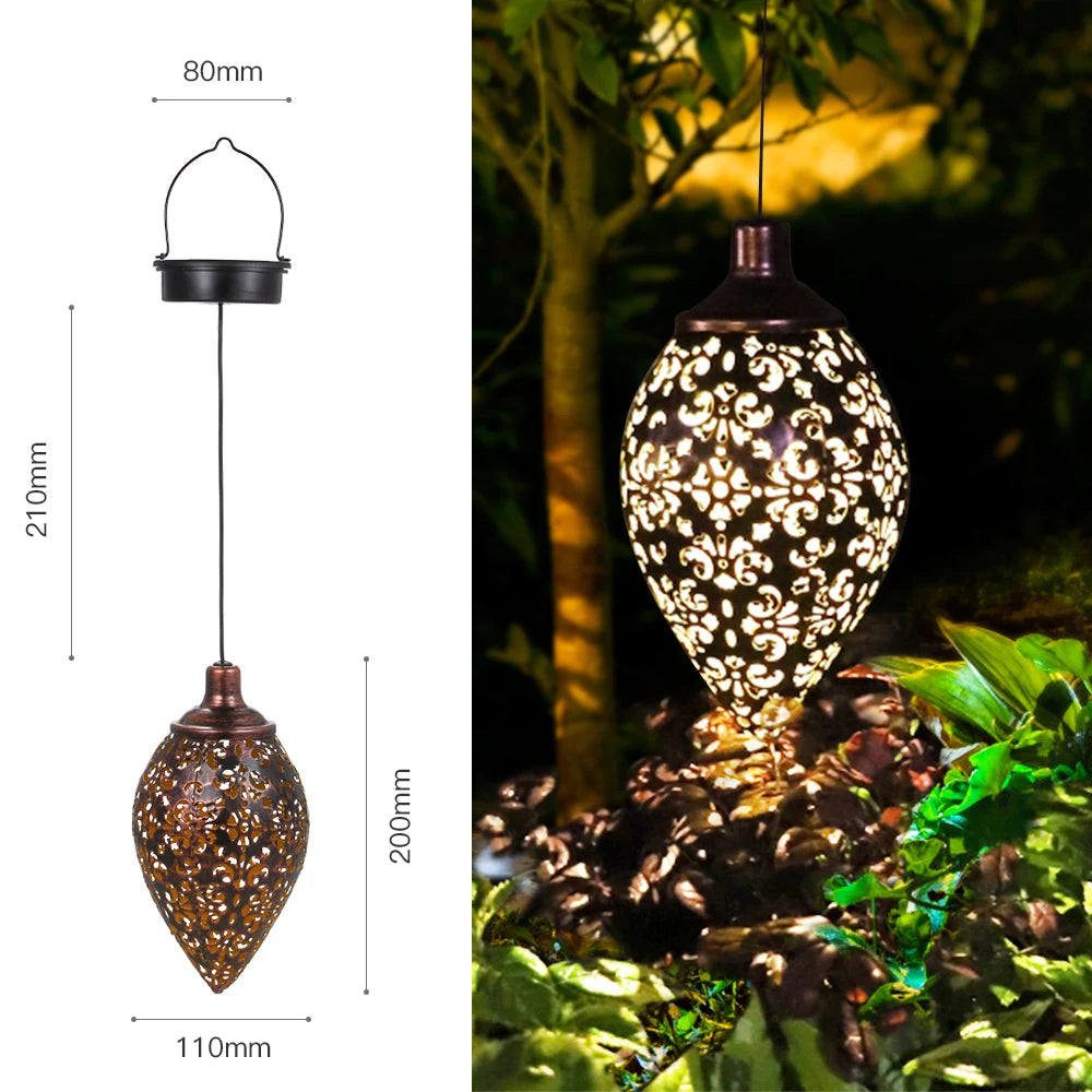 Olive-Shaped Waterproof Solar LED Garden Lantern with Sensitive Sensor Control