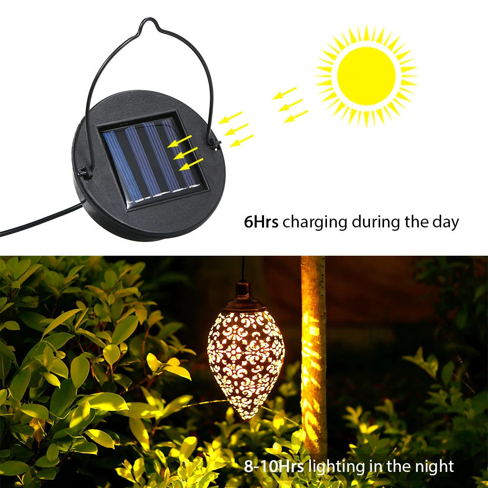 Olive-Shaped Waterproof Solar LED Garden Lantern with Sensitive Sensor Control