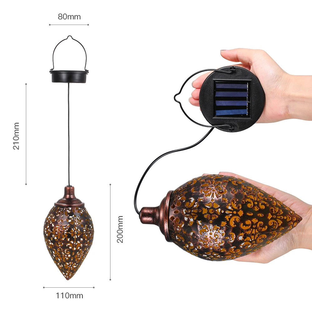 Olive-Shaped Waterproof Solar LED Garden Lantern with Sensitive Sensor Control